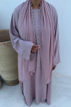 Abaya fleurie Lila
