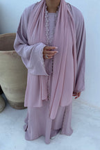 Abaya fleurie Lila